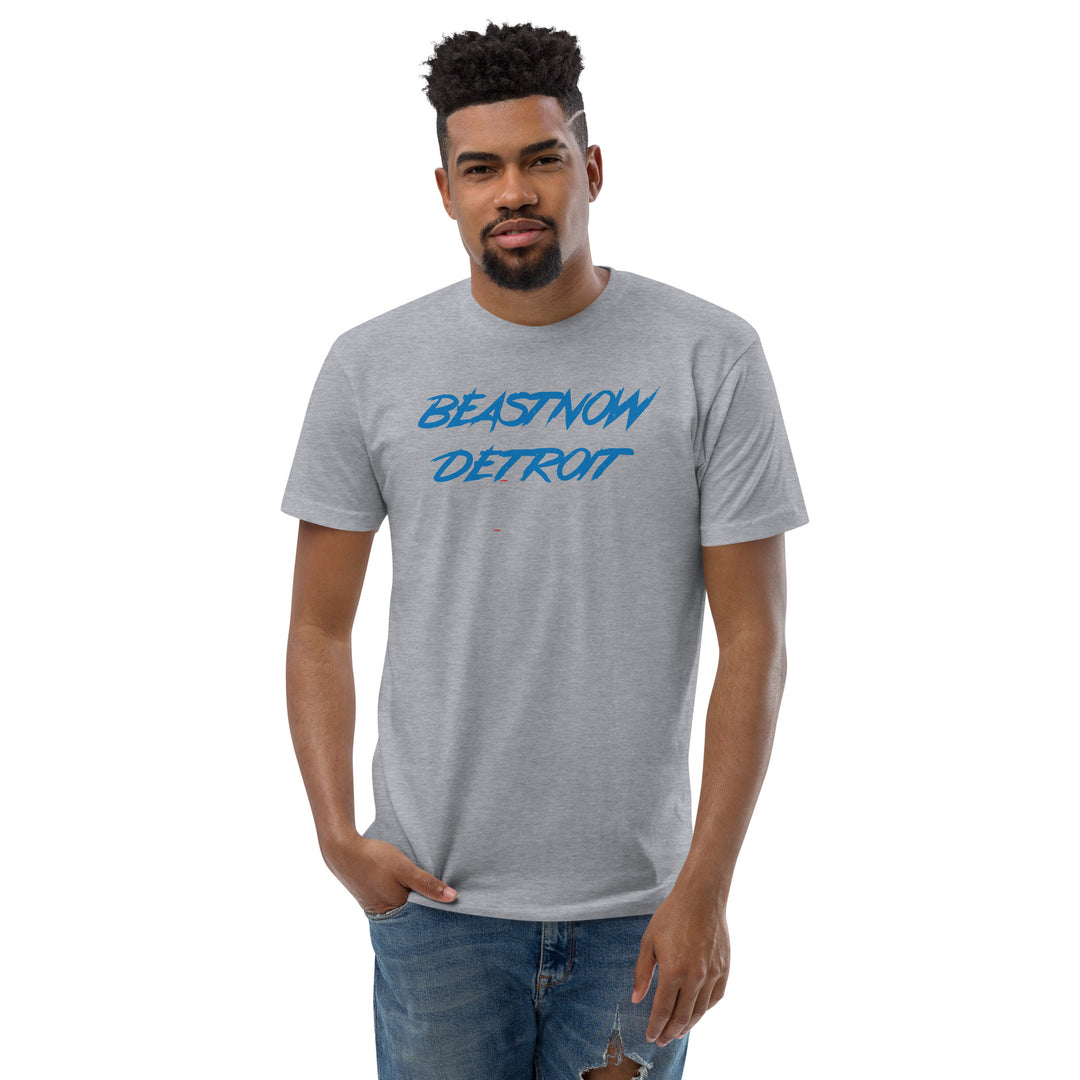 BeastNOW Detroit Men's Tee in Heather Grey - front view
